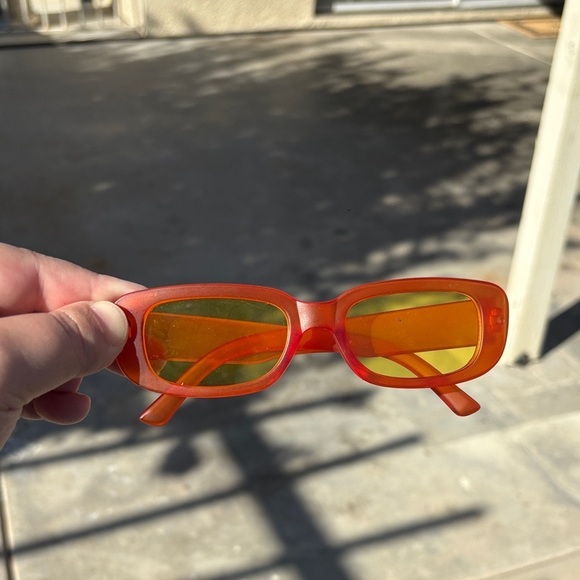 Accessories - Orange Rectangular Sunglasses